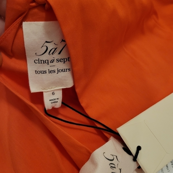 NWT Cinq a Sept Neon Coral Lynn Dress - Picture 4 of 7